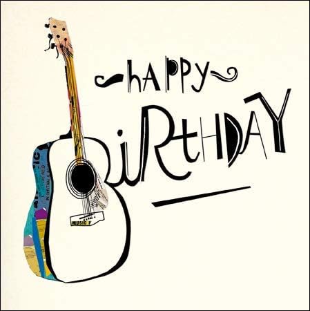 Contemporary Illustrated Male Birthday Card (WDM-452116) - Acoustic Guitar - Attractive Greeting Card for Him from The Mambo Range by Woodmansterne