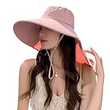 [LrisIuza Echo] 帽子 レディース UVカット 日除け帽子 日よけ帽子 つば広 遮光 遮熱 接触冷感 あご紐付き 通気 日焼け防止 紫外線 可愛い おしゃれ エレガント 小顔効果 通勤 夏 携帯に便利 調整可能 アウトドア 海辺 韩国