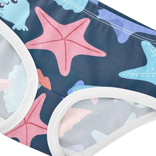 Cute Starfish Shells Blue Girls Underwear Toddlers 2t Cotton Panties Little Girl Durable Underpants Briefs4