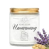 Geschenke für Frauen - Umarmung Lavendel Duftkerze | Freundin oder Schwester zum Geburtstag Weihnachten - 50 Stunden Brenndauer, Mutmacher Kerze(Weiß)