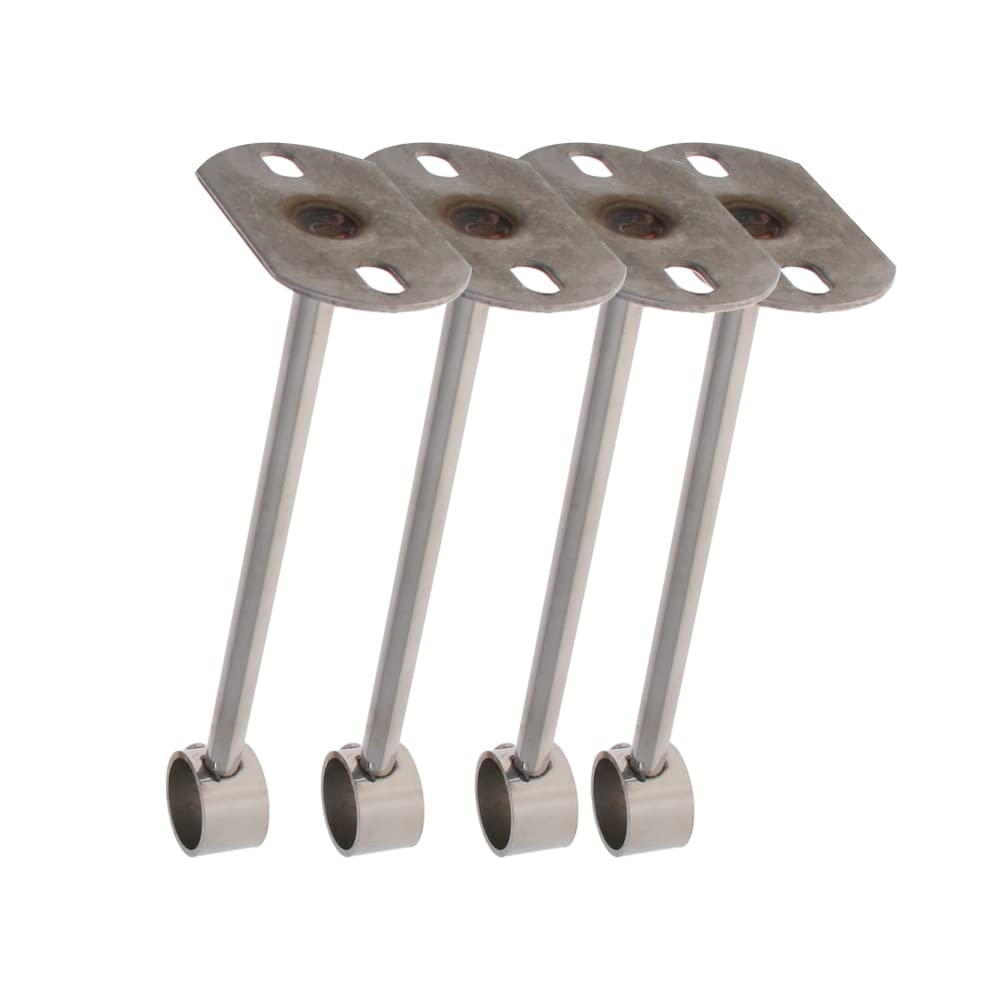 Auniwaig Soporte de montaje en techo de 4 piezas, soporte de tubo de armario, 25 mm x 200 mm (DxH), cortina de ducha para armario, barra de soporte de palanca de armario, enchufe de brida de tubo