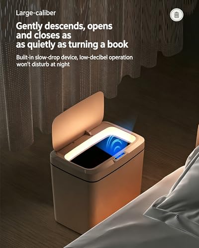 Cubo de basura automático con sensor elegante de 15L y carga de larga duración para interiores 8