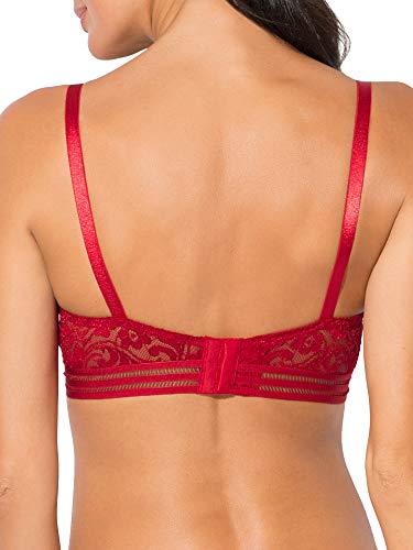 Smart & Sexy Women's Signature Lace Unlined Underwire Longline Bra, NO NO RED, 36DDD - Image 3