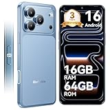 Blackview Wave 7C Sim-free & Unlocked Mobile Phones, 32MP Smart Phones,16GB+64GB Android 16 Phone, Phone Android, 6.56' Unlocked Phone, Face Unlock, WIFI 5G/GPS/IP54/3.5mm/3 Year Warranty, Blue