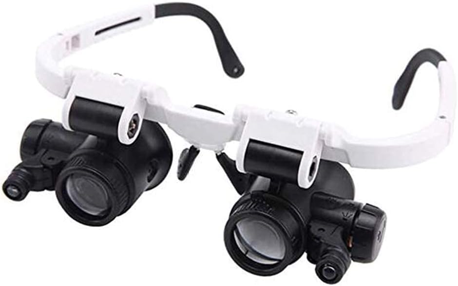 Lighted Headset Magnifying Glasses,8X,23x with 2led Lights Head-Free Magnifier Loupe for Electronics Eyelash Crafts Jewelry Circuit Watch Repair AA Magnifying Glasses