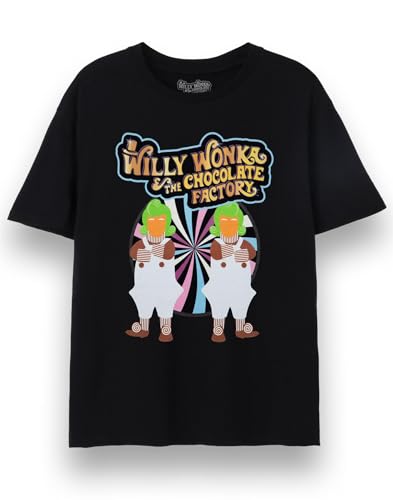 Willy Wonka Camiseta Adulto | Camiseta de Baile Oompa Loompa en Negro fábrica de Chocolate 2023 Película para Hombres y Mujeres | Regalo de mercancía de película Unisex