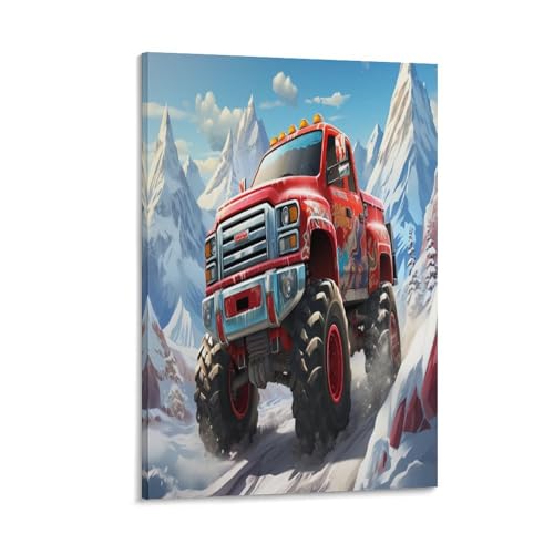 Inspiration oeuvre Monster Truck tableau sur toile pour habiller un grand mur vide de salon