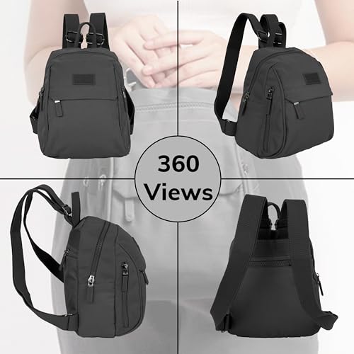 Image of Storite Mini Bag for Women 4L| Lightweight Nylon Travel Bag with Multiple Pockets | Casual Work Office Backpack for Girls & Ladies