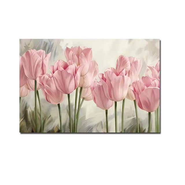 Tableau sur toile tulipes AEFOUU 90x120cm sans cadre pour une décoration murale nature