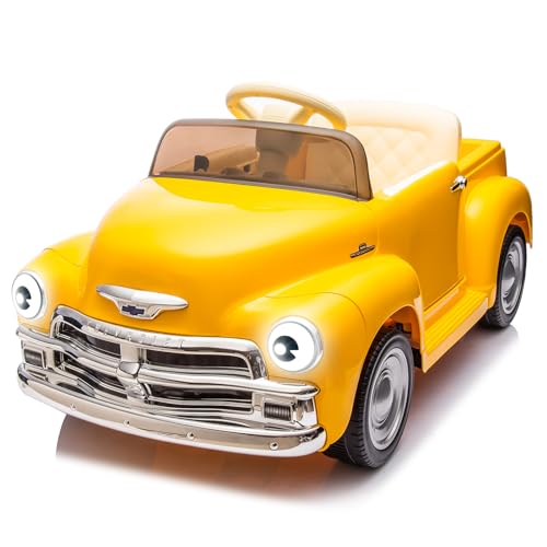 Licensed Chevrolet Ride On Car for Kids w/Parent Remote, 12V Ride On Car Toys for Ages 3-5, 2 Speed, Front &Ear Headlights, Kids Electric Cars with Dual Doors, 4 Wheel Cushion, Music Player