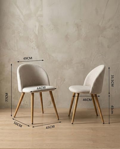 Lot 4 Chaises Salle à Manger Beige Polaire Xinyvee