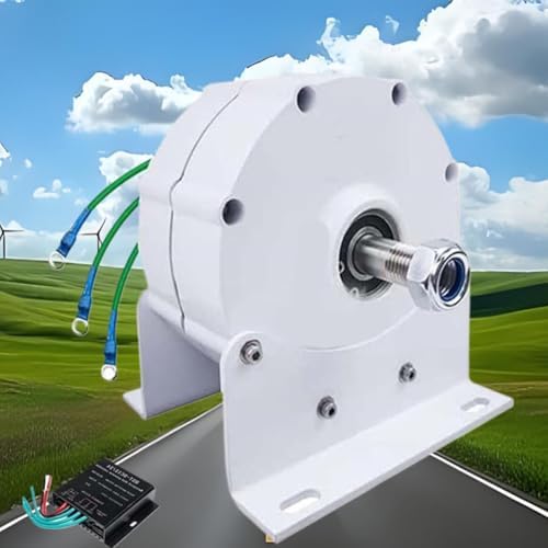 High Efficiency 10000W Gearless Three-Phase AC Generator, 12V-220V Portable Home Power Generator with Base, Hydro Wind Turbine System (Includes Controller)