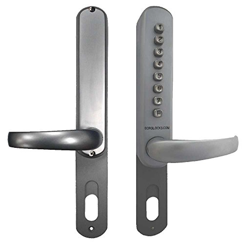 Borg 6100 Digital UPVC Door Push Button Lock - Heavy Duty Retro Fit - Satin Chrome