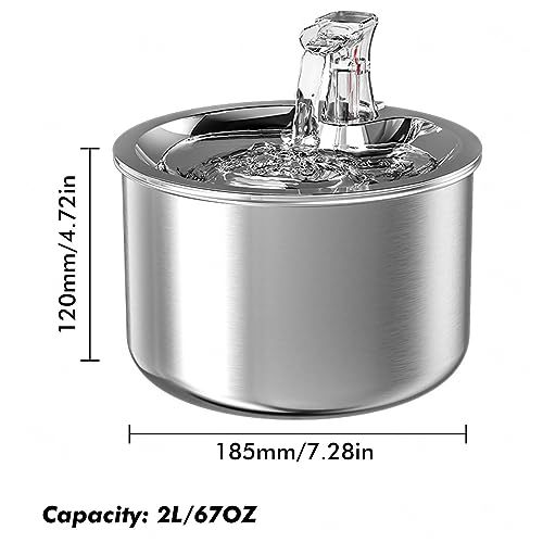 Fuente de agua para gatos y perros 2L acero inox miniatura 5