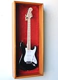 Guitar Fender Display Case Cabinet Wall Rack w/UV Protection- Lockable -Oak