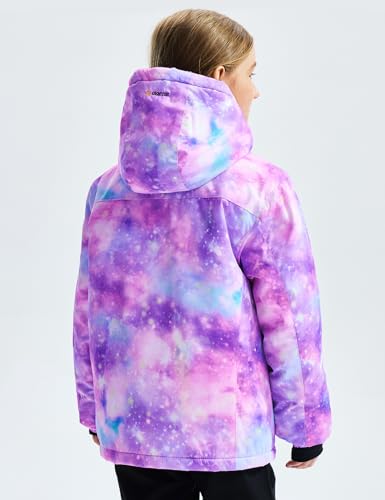 GEMYSE Girl's Waterproof Ski Snow Jacket Fleece Windproof Winter Jacket with Hood4