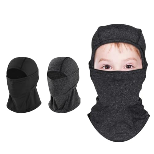 Kids Face Mask Balaclava Windproof Face Cover Winter Hat Face Warmer Warm Face and Neck Cover Ski Mask Balaclava Helmet Neck Warmer for Boys Girls Black3