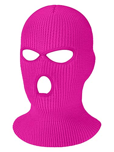 Image of SATINIOR 3 Holes Ski Mask Full Face Cover Outdoor Balaclava Winter Knitted Neck Gaiter for Halloween Sports Cycling