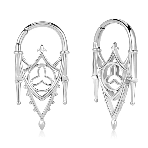 DOEARKO 2PCS Ear Gauges Stainless Steel Mushroom Ear Weights For Stretched Ears lobes Plugs Fashion Piercing Body Jewelry (#5 Silver, 4mm(6G))