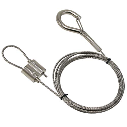 Image of 2-Piece Adjustable Suspension Cable kit for Heavy Frame Picture Photo Mirror Suspension Artwork Pendant 2m x 2mm Stainless Steel Cable