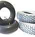 Lot de 2 pneus de fauteuil roulant 4.10/3.50-5 gris + 2 tuyaux de valve d'angle pneu de blocage robuste 4 PR pour scooter, fauteuil roulant électrique de qualité