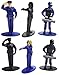 Free Standing Blue and Black Toy Police Figures (2.5