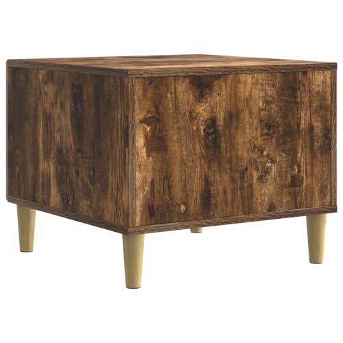 Table basse chêne fumé design bois d'ingénierie et pieds eucalyptus