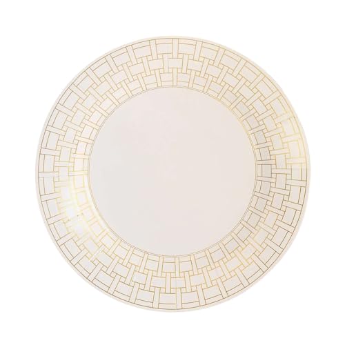 Pack 10 Platos Desechables Redondos 13 in Basketweave Blanco miniatura 6