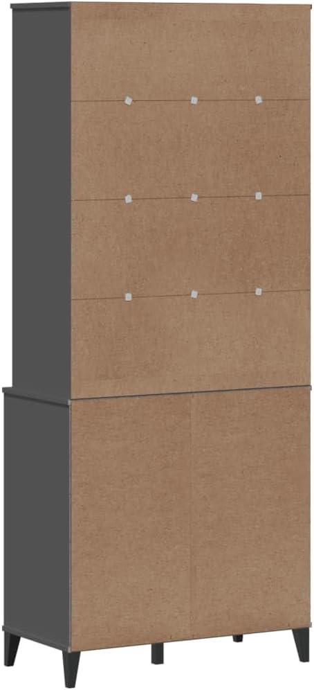 vidaXL VIKEN Sideboard Anthracite Grey 80x40x190cm Solid Pine Wood, 3207152