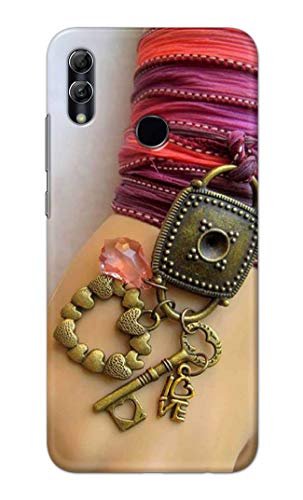 Image of Girl Hand with Keychain Hard Back Case Cover for Huawei P Smart (2019) / Honor 10 Lite, Pot-LX1 / POT-LX1AF Back Cover -(J5) VNS2228