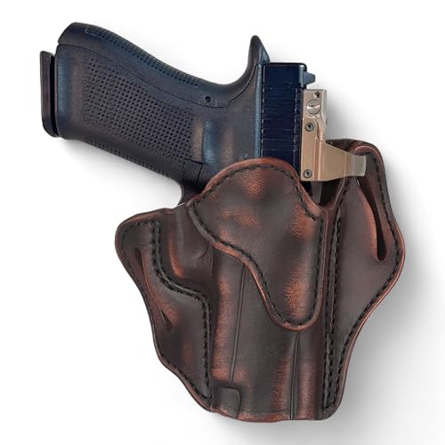 1791 Gunleather Optic Ready Holster, OWB Leather Holster for Belts fits Glock 17, 20, 21, 22, Sig P220, Springfield XD9, XD40, Beretta 92FS, M9, 92S, 1911 with Rails and Many More.