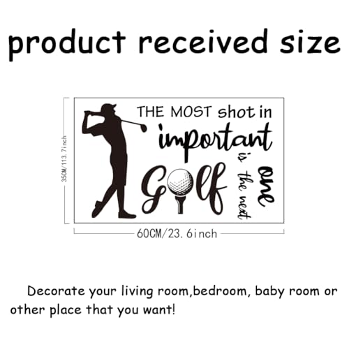 SUPERDANT Golf Wall Stickers Inspirational Quotes Wall Sticker Play Golf Large Sports Room Kid's Room Bedroom Wall Decor Golfer Gift 60×35CM Wall Sticker Vinyl Transfer - Image 2