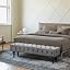 Grey Fabric Accent Bench