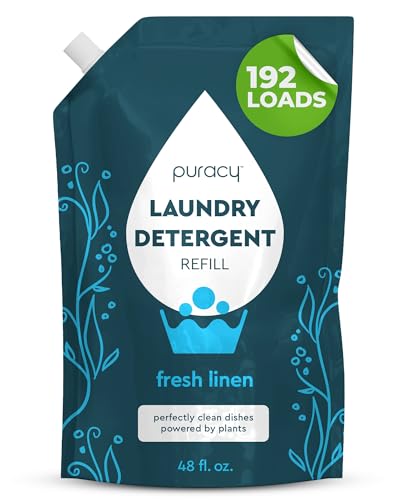 Image of Puracy Laundry Detergent Refill - Enzyme-Powered Liquid Laundry Detergent Concentrate, Natural Laundry Detergent Seen on TikTok, Non-Toxic (Fresh Linen, 48 fl oz, 192 Loads)