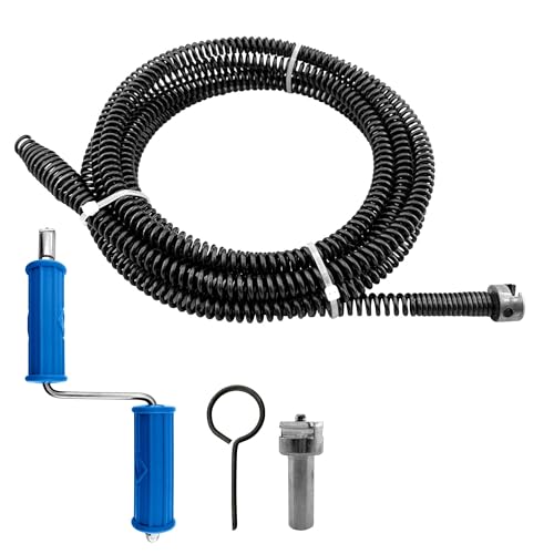 GYHMTOO Sonda sturatubi 3meters, Diametro 10 mm, Stura lavandini e scarichi,con adattatori elettrici e manuali, albero per la pulizia dei tubi