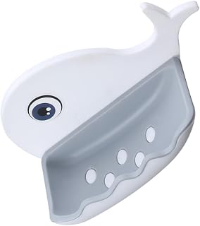 Amosfun Self-Adhesive Soap Holder for Shower Punch Design Material Wall-Mounted Soap Dish for Bathroom Kitchen and Bathtub Easy Installation No Drilling Required