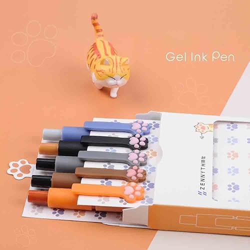 Miniatura 2 de BXCNCKD Lindo bolígrafo para gatos, bolígrafo telescópico de garra de gato, lindo bolígrafo kawaii, bolígrafo de tinta negra japonesa con 5