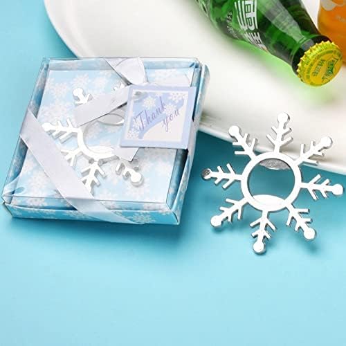 Miniatura 7 de Abridor de botellas de acero inoxidable con forma de copo de nieve abrebotellas de cerveza portátil para bebidas Soada Bebidas Abridor de botellas