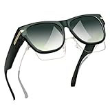 Joopin Gafas de Sol Superpuestas Polarizadas Grandes Cuadradas para Mujer y Hombre Marco TR90 Ultraligero Protección UV400 Degradado Verde