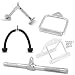 Day 1 Fitness Combo 4 PC Attachment Set - Tricep Rope, Single D-Handle, V-Shaped Bar & Rotating Straight Bar Attachments for Cable Exercise Machine