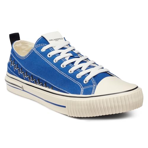 Image of Karl Lagerfeld Mens Cottom Canvas Logo Band Low Top Sneaker