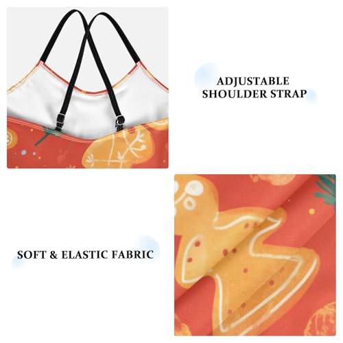 KLL Gingerbread Cookies Toddler Girl 1 Piece Bathing Suit Beach Swimwear with Adjustable Straps Cute3