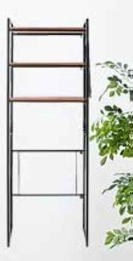 スタイリッシュなランドリーラック ブラック×ブラウン Amazon｜伸縮 ランドリーラック 棚 洗濯機 ランドリー ラック 洗濯機