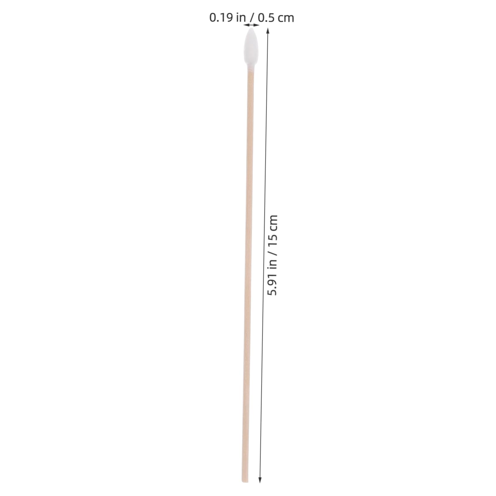 NAMOARLY 100pcs Long Wooden Cotton Swabs 15cm Single-Tipped Black Cotton Buds Cleaning Sticks for Industrial Use