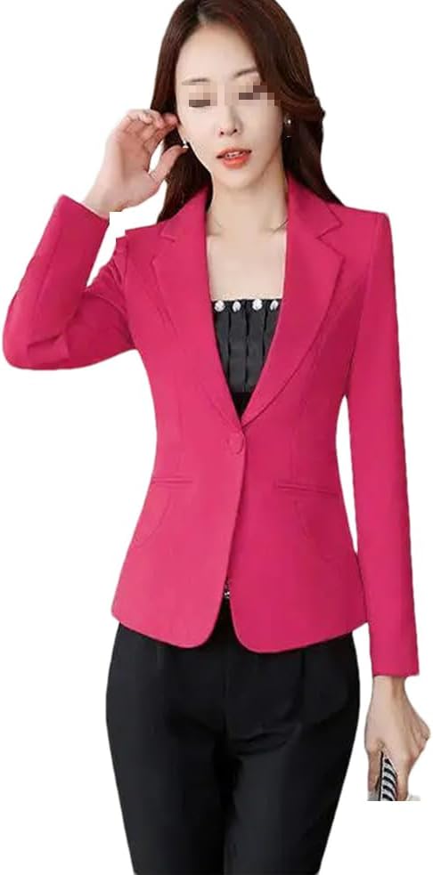 Dvbfufv Spring Autumn Women Fashion Casual Coats Ladies Single Breasted Solid Color Blazers Jackets