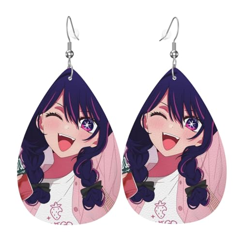 Ai Hoshino イヤリング レディース 揺れるピアス 水滴のピアス レザーイヤリング アクセサリー 人気 個性的 軽量 ファッション小物 日常使い 誕生日 母の日 高校生 彼女 結婚記念日 プレゼント