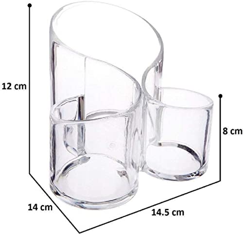 Image of Acrylic Cosmetic Organizer Makeup Brush Holder Acrylic Makeup Brush Nail Polish Lipstick Eyeliner Comb Beauty Storage Desk Rake Stand Organizer Transparent