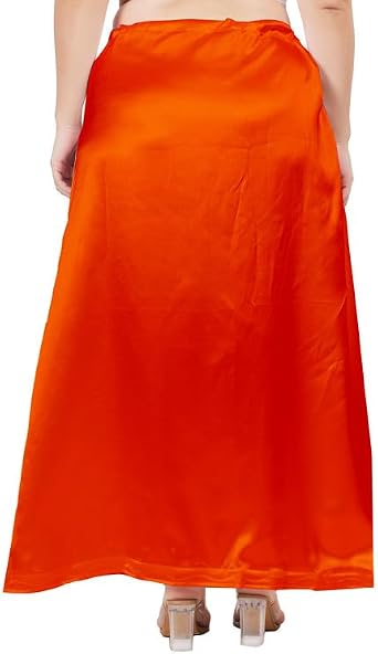 Women's Clothing Solid Satin Silk Petticoat Solid Satin Underskirt Sari Soft & Smooth