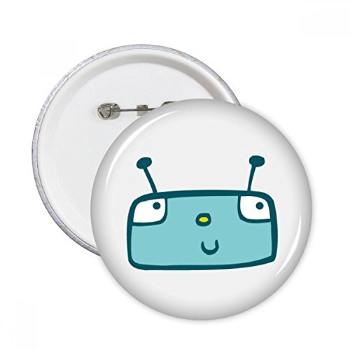 Badge robot bleu Univers et Alien contre la monotonie de vos vêtements unis