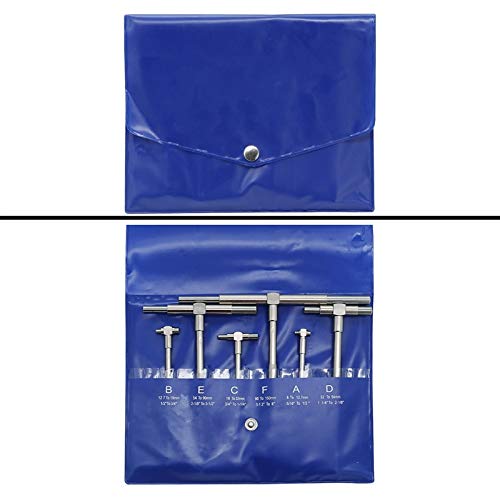 6pcs Precision Telescoping T-Bore Gauge Set 5/16" - 6" Range T-Bore Hole Gage Inner Diameter Measuring Gauge Kit